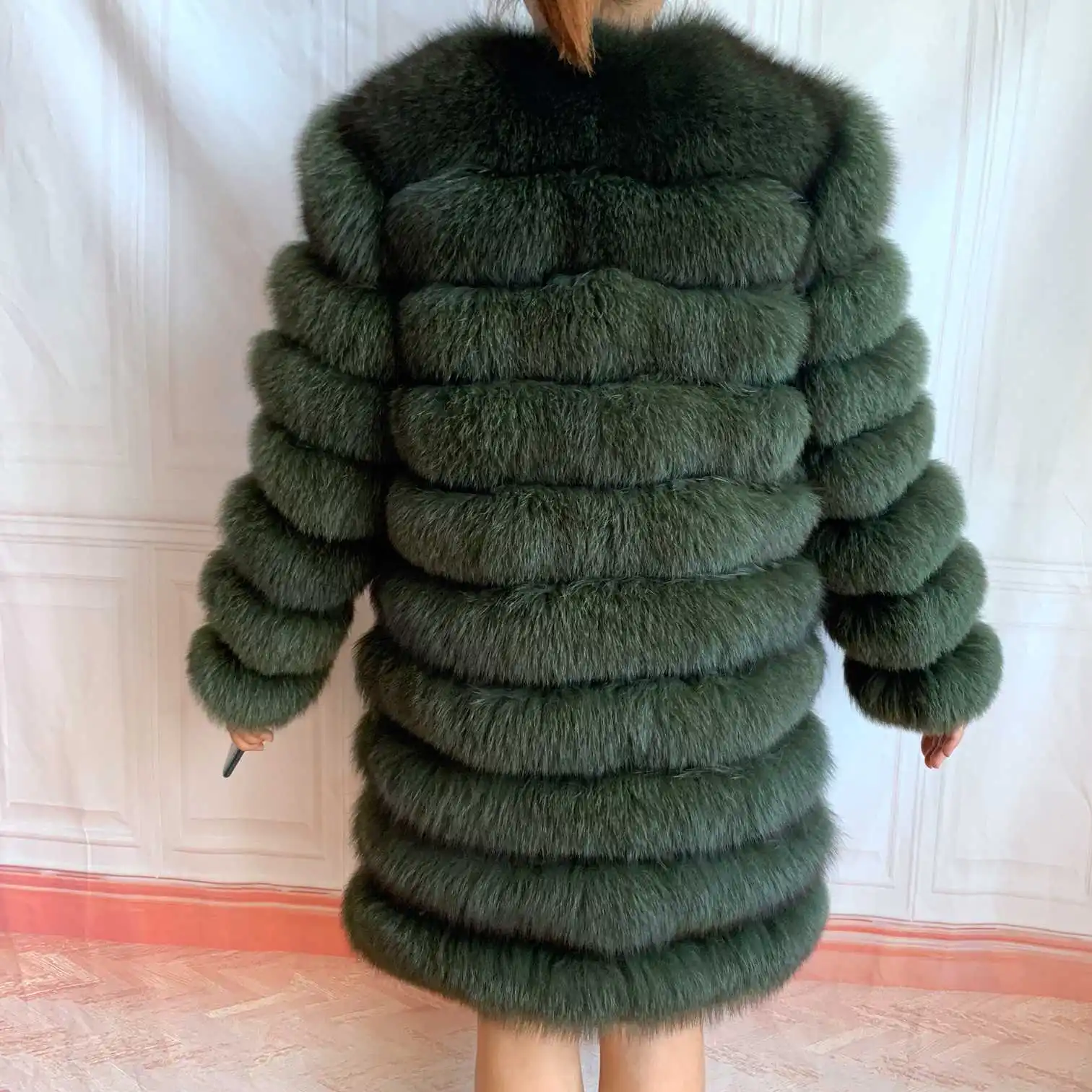 NEW 4in1 Real Fox Fur Long Coat Winter Coat for Women Jackets Vest Winter Outerwear Women Fox Fur Coat High Quality Fur Clothes