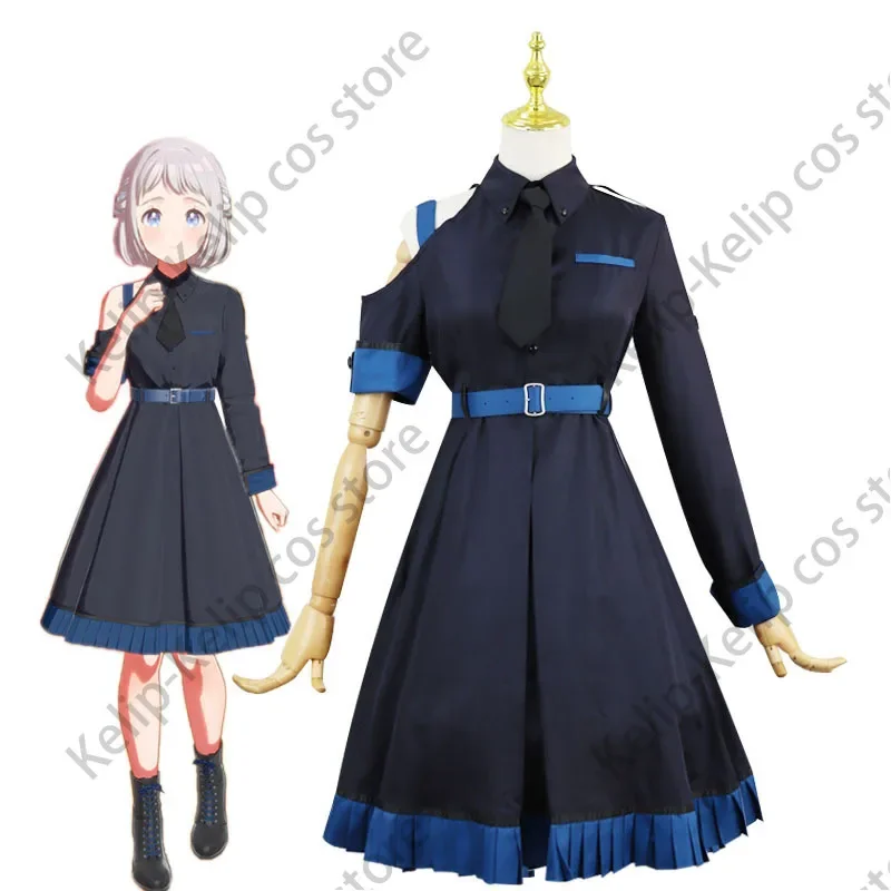 Game Gakuen IDOLM@STER Katsuragi Lilja Cosplay Costume Black Skirt Princess Dress Uniform Woman Sexy Lovely Birthday Party Suit