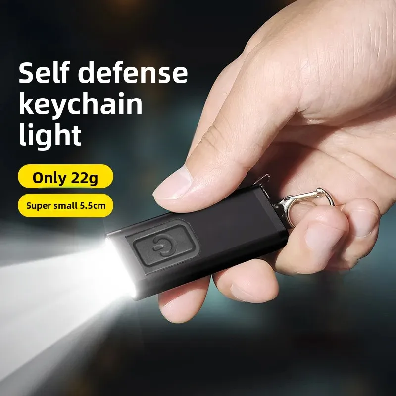 Mini Self Defense Keychain Flashlight High Lumen Rechargeable LED Compact Portable Emergency Light