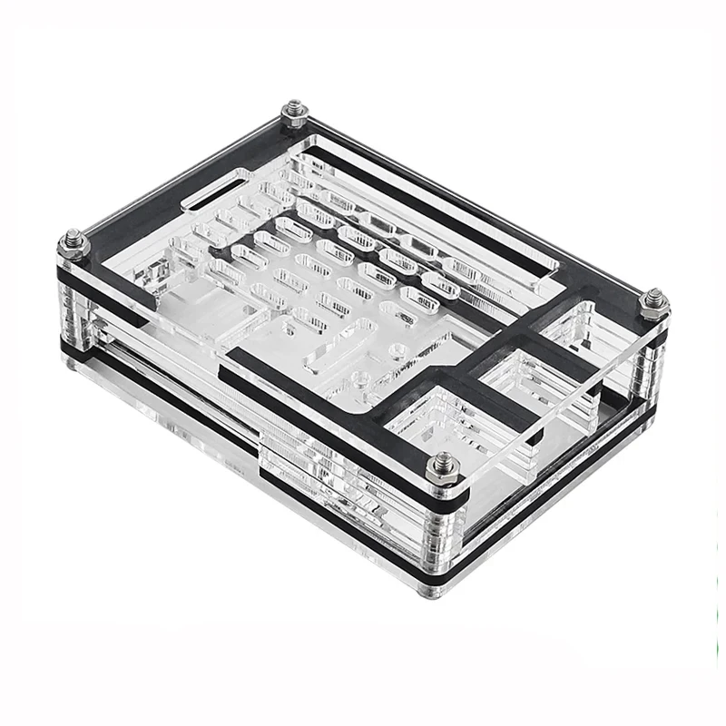 Raspberry Pi 5 Case 9-Layer Clear Acrylic Enclosure, Support Active Cooler, GPIO Camera Cutout, Pi5 Board NOT Included