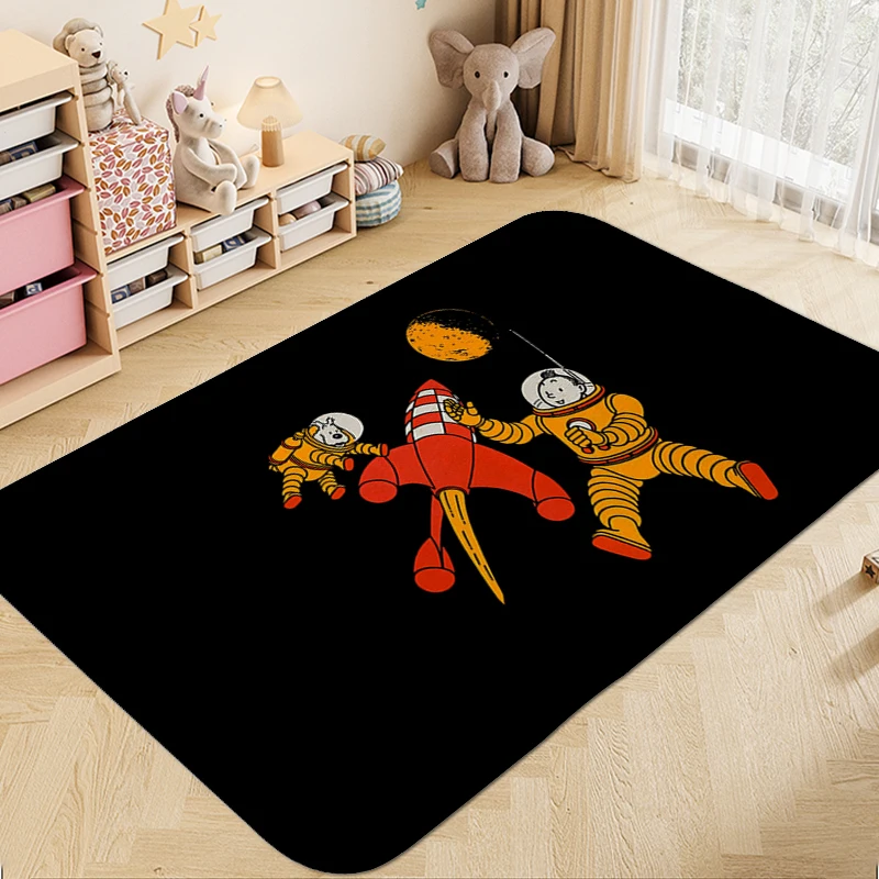 Kitchen Treadmill Rugs A-Tintins Bed Room Rug Aesthetic Modern Home Decoration Funny Doormat Entrance Door Veranda Floor Mat