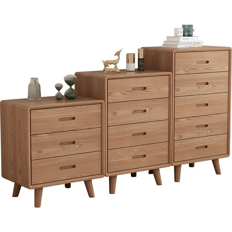 

ash wood chest, solid wood bedroom furniture bedside table, storage cabinet with drawers, chest of drawers, log cabinet