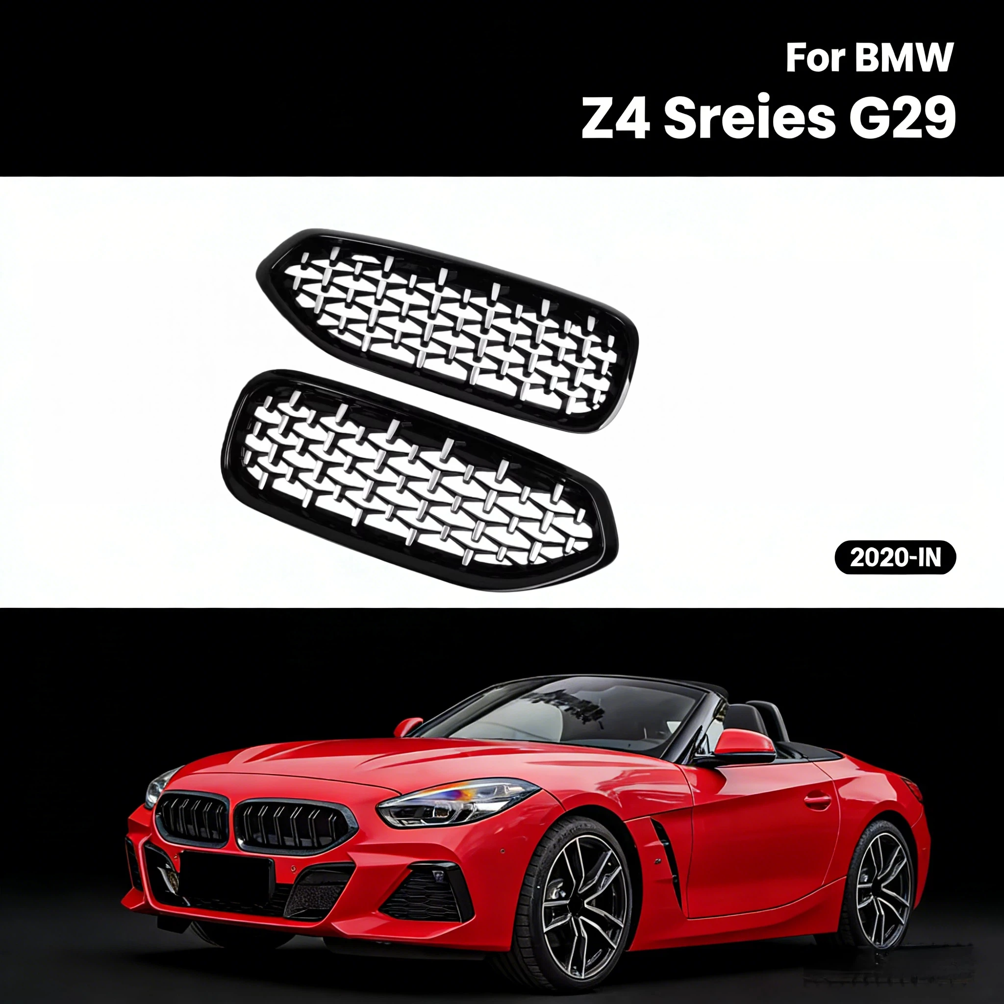 

Алмазная передняя решетка для почек, гоночные грили для BMW Z4 G29 2019-2022, заменяет 51138091295 51138091296, автомобильные аксессуары