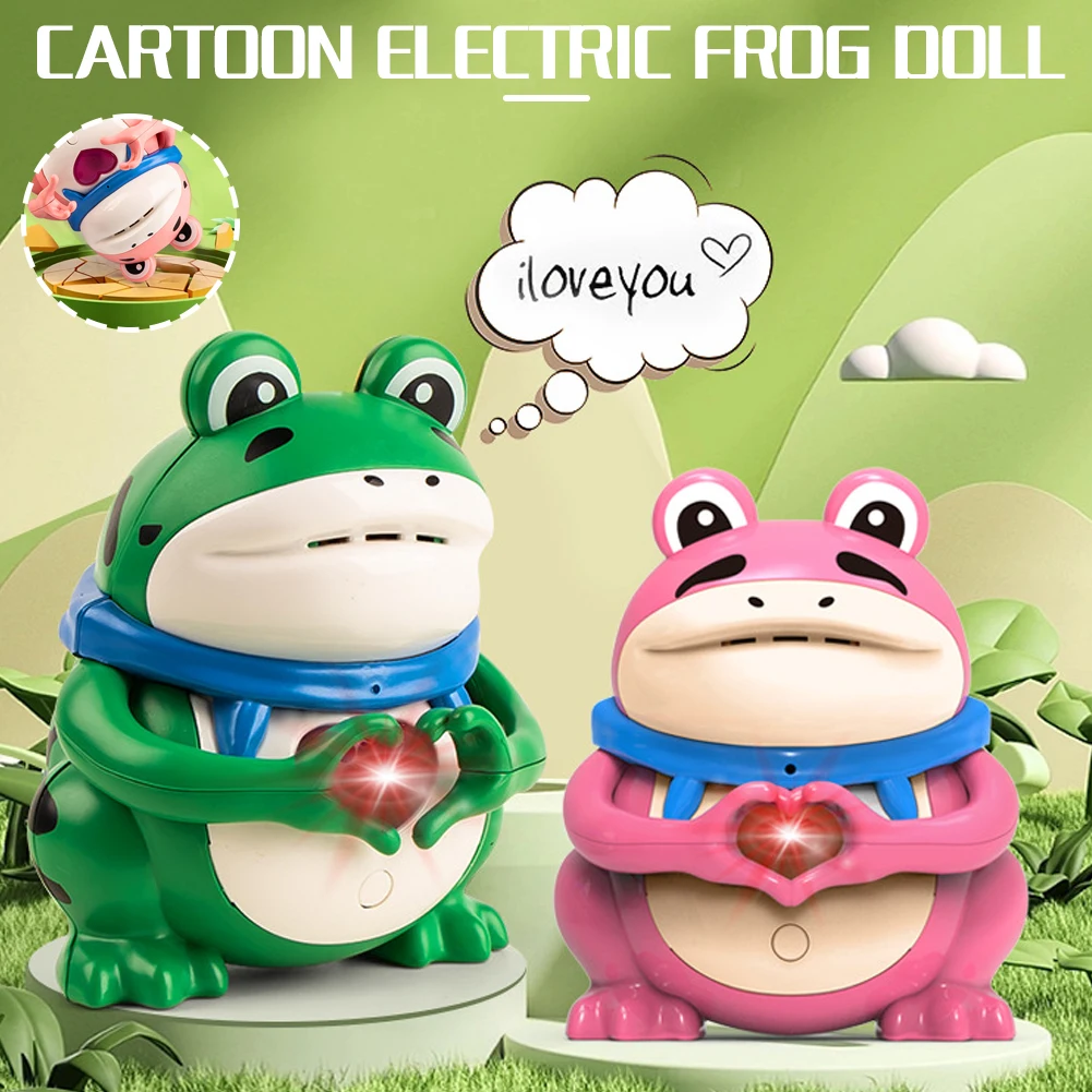 Cartoon Electric Frogs Toy With Recording Function Battery Powered Puzzle Toy Novelty Birthday Gift