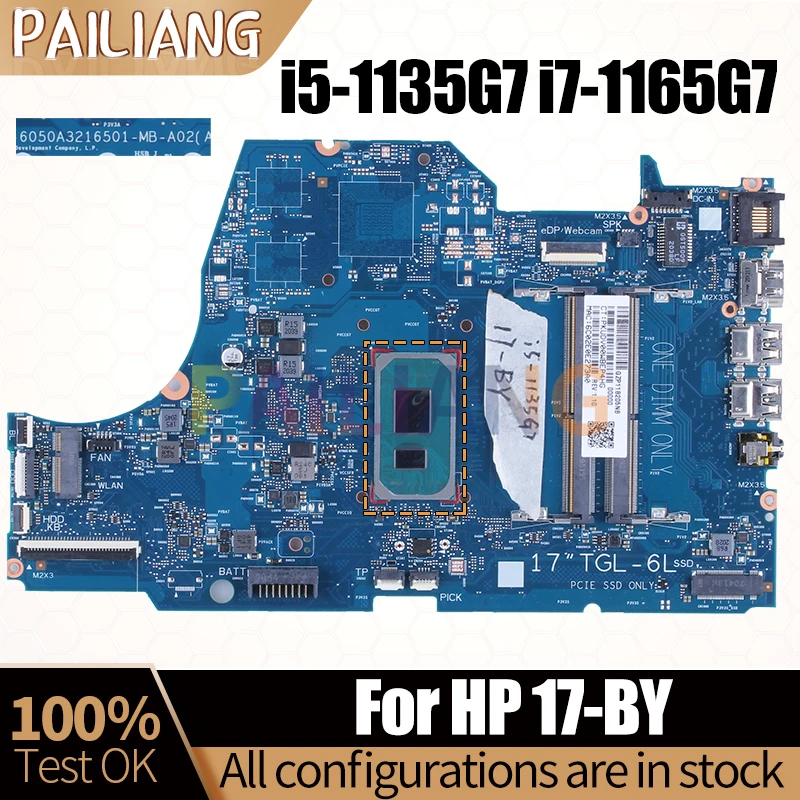 

For HP 17-BY Notebook Mainboard Laptop 6050A3216501-MB-A02 M12541-601 i5-1135G7 i7-1165G7 Motherboard Full Tested