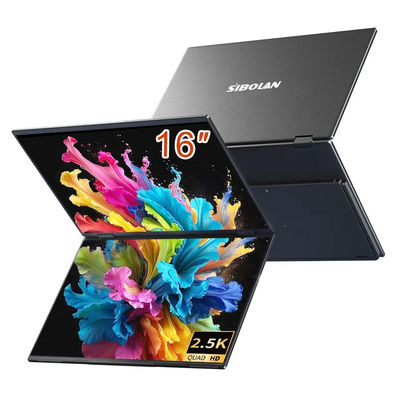 

OEM/ODM Black Ultra-Thin 16 " Mobile 2.5K Screen Monitor IPS USB Type-C Interface 60Hz Dual Screen Portable Monitor