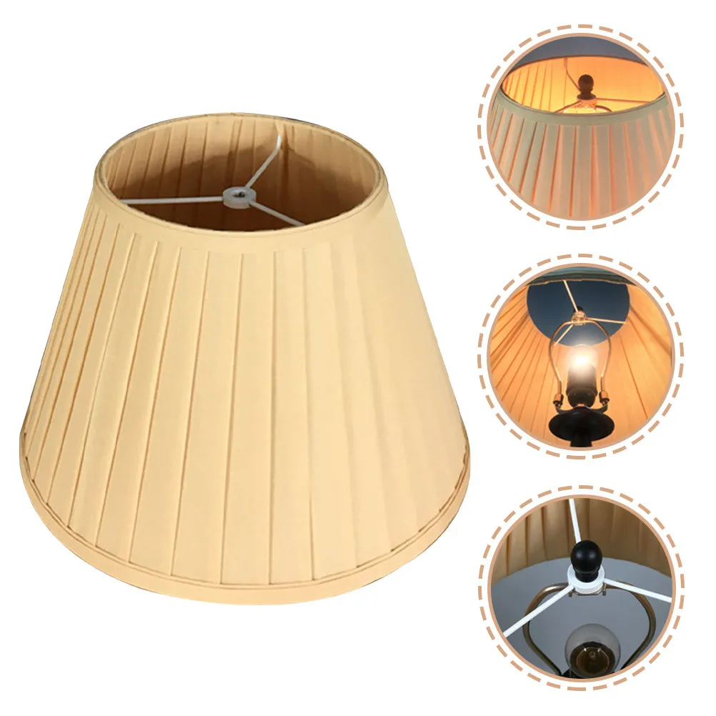 

Pleated Fabric Lamp Shade Replacement For Desk Wall Floor Bedside Lamp Small Cloth Light Cover Vintage Barrel Style Indoor