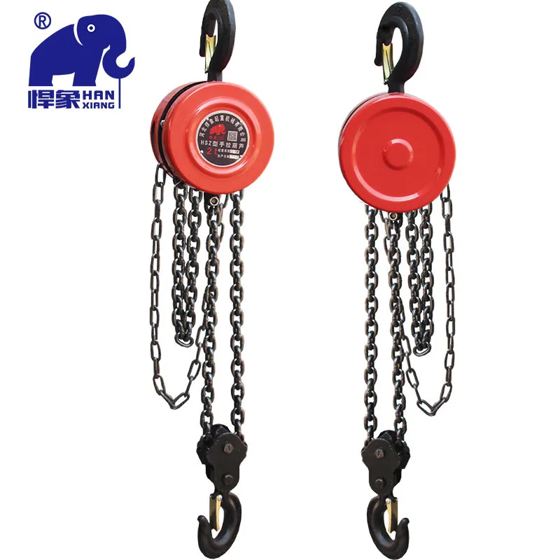 HSZ 2 Ton 3M Hand Chain Hoist - Round Manual Lifting Block with Full-Length Chain