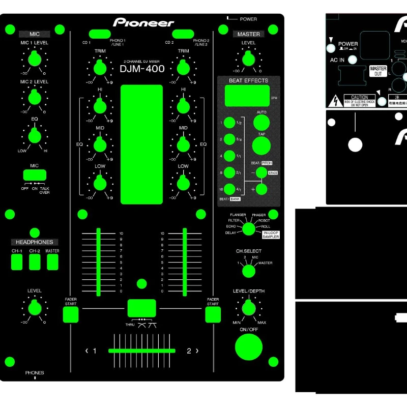 Pioneer DJM400 Mixing Console Film Protective Sticker.Not Iron Panel