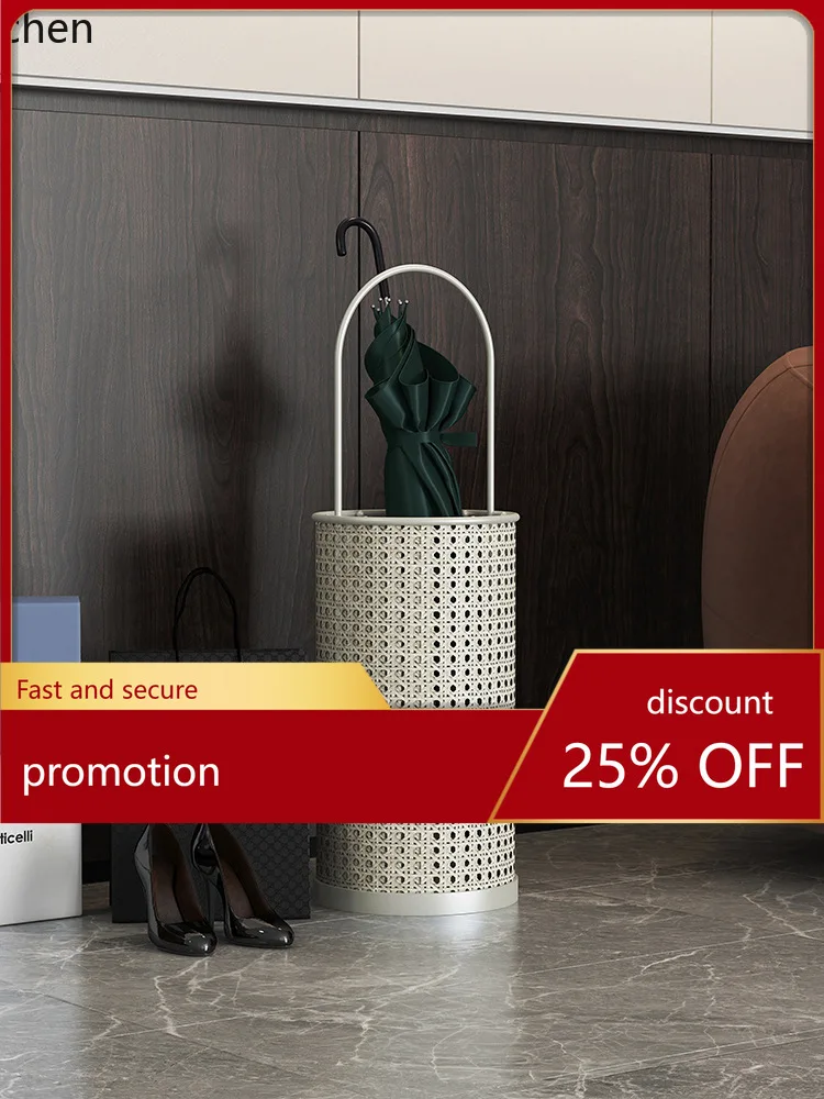 CZ Creative Rattan Umbrella Holder Storage Rack Metal Home Entrance Commercial Lobby Umbrella Bucket