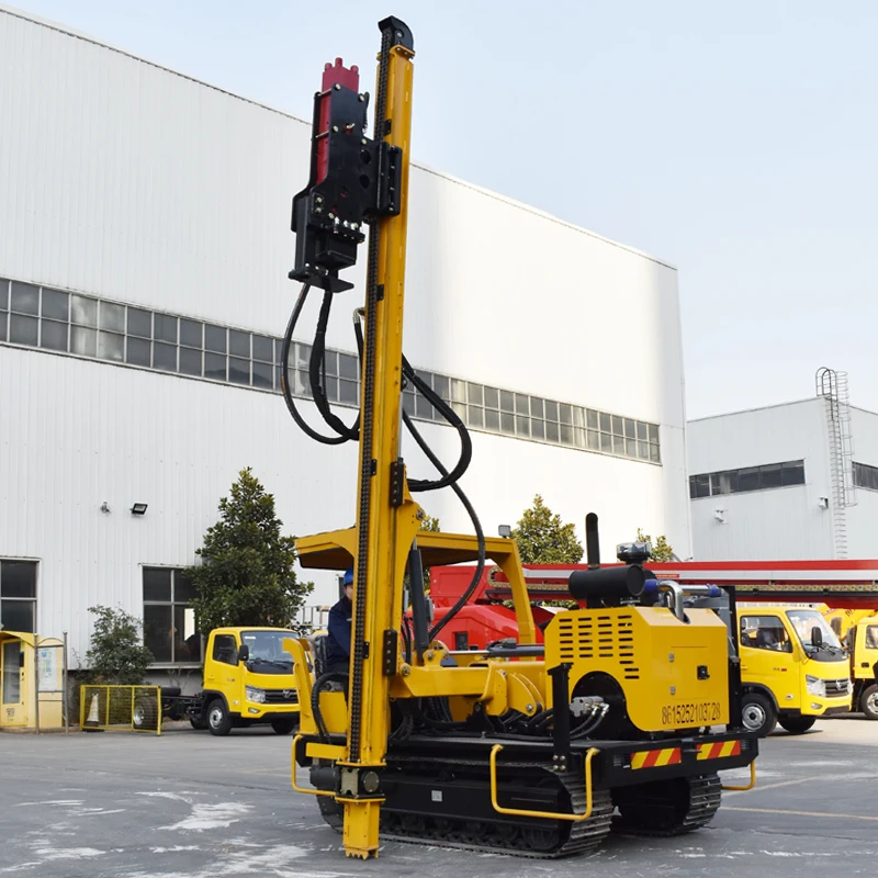 Heavy Duty Hydraulic Crawler Solar Pile Driver Auger Drive Remote Control Photovoltaic Piling Machine