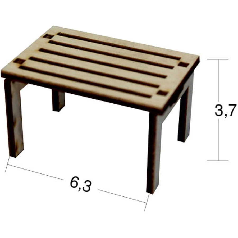 MN12 Miniature Table, Hobby Wood Painting Miniature