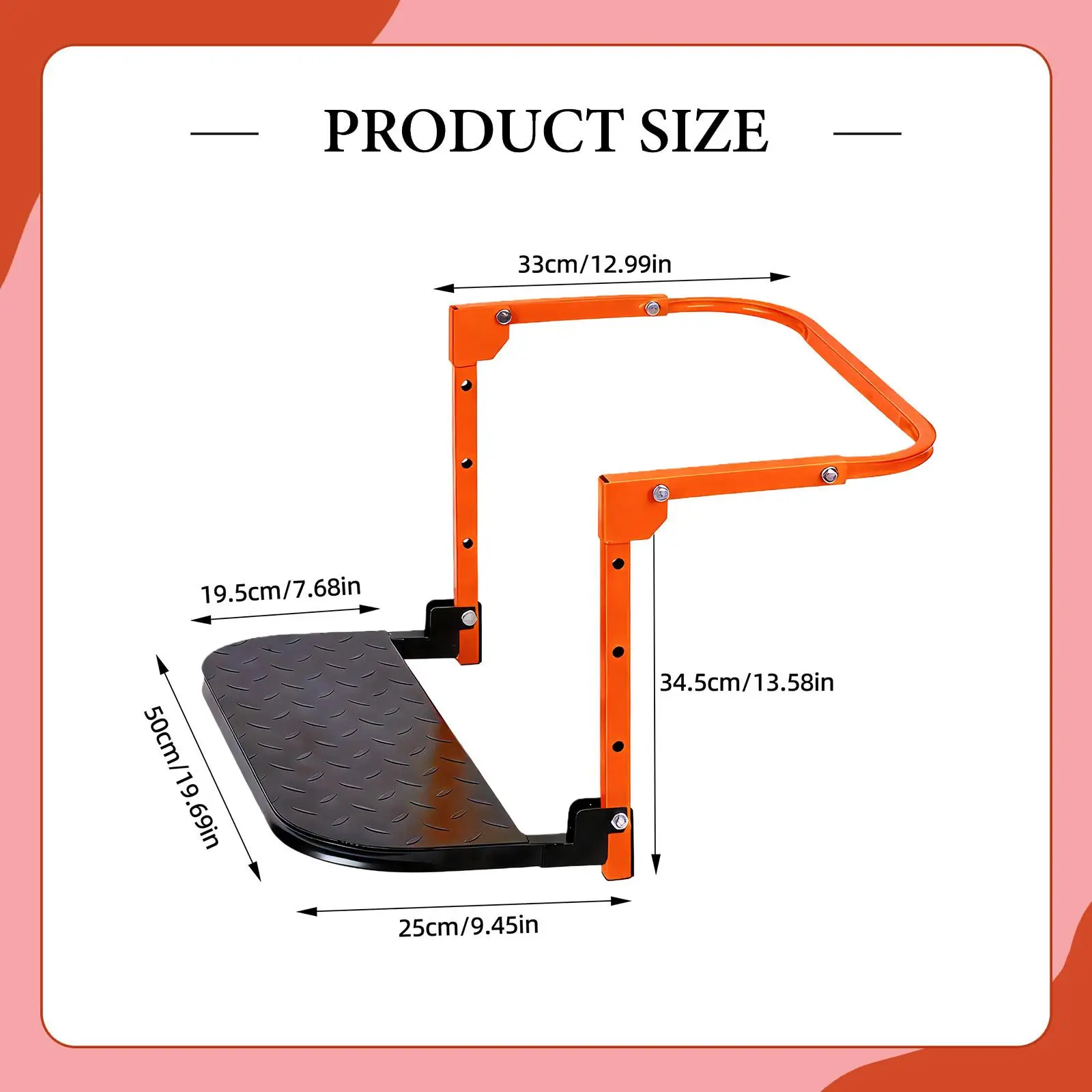 

Foldable Tire Service Step Nonslip Maintenance High Carbon Steel Adjustable for SUV Van Repairing Vehicles Pickup Truck