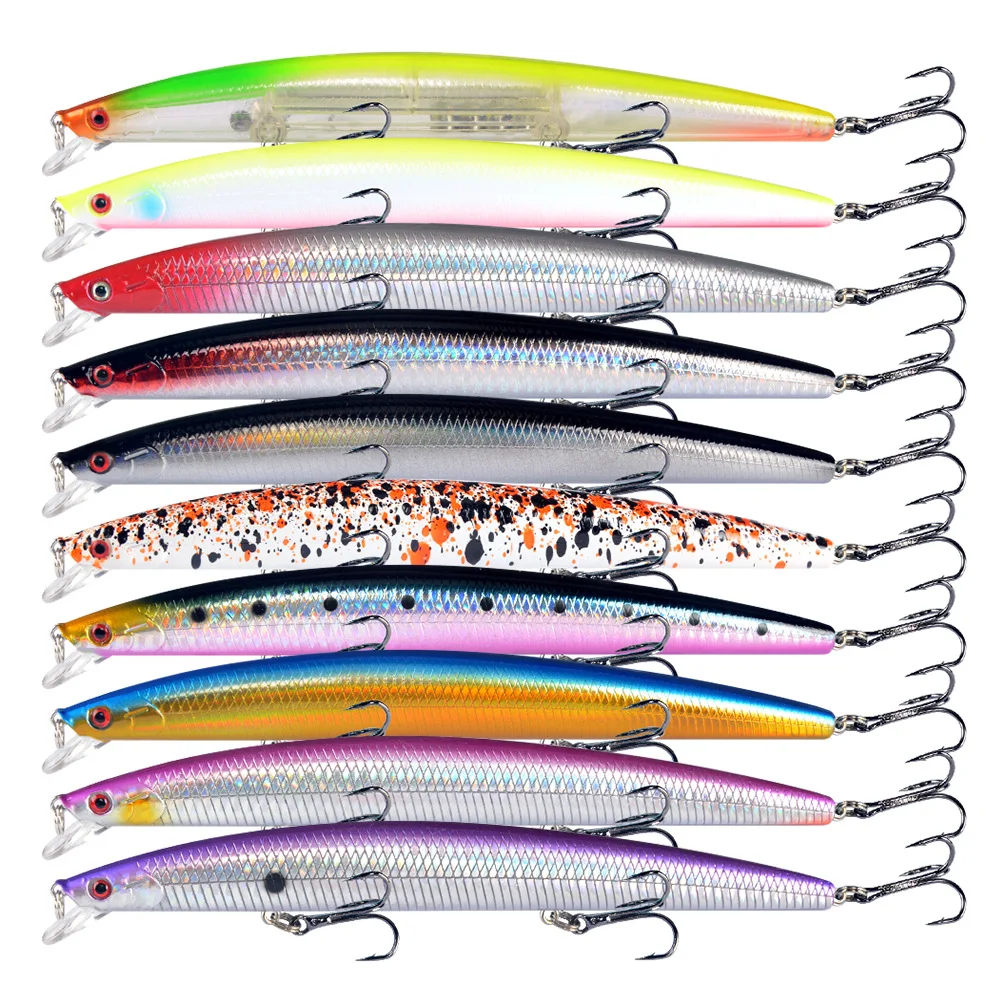 

18cm24g Long Casting Floating Big Minnow Lure Laser Hard Artificial Bait 3D Eyes Sharp Hooks Sea Fishing Bait