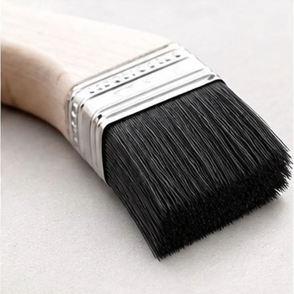 6Pcs Long Wooden Handle Angled Radiator Paint Brush Bent Black Bristle Detail Edging Cleaner for Tight Spaces Trim Painting Home
