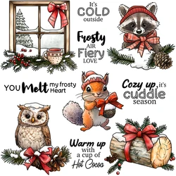 Mangocraft Merry Christmas Cute Animals Cutting Dies Clear Stamp DIY Scrapbooking Metal Dies Silicone Stamp For Cards Albums