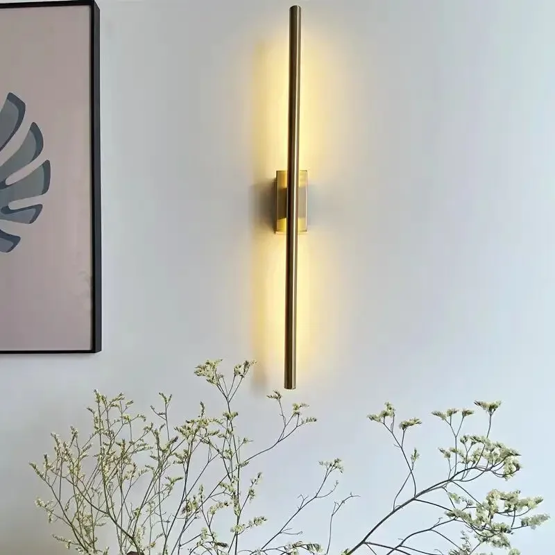 Lámpara de pared minimalista de línea larga, dormitorio moderno y sencillo, mesita de noche, pasillo, sala de estar, lámpara de entrada