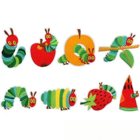 Caterpillar Embroidery Cloth Sticker Clothes Decoration Rotten Apple Bug Patch Sticker Watermelon Embroidery Chapter Boy Ironing