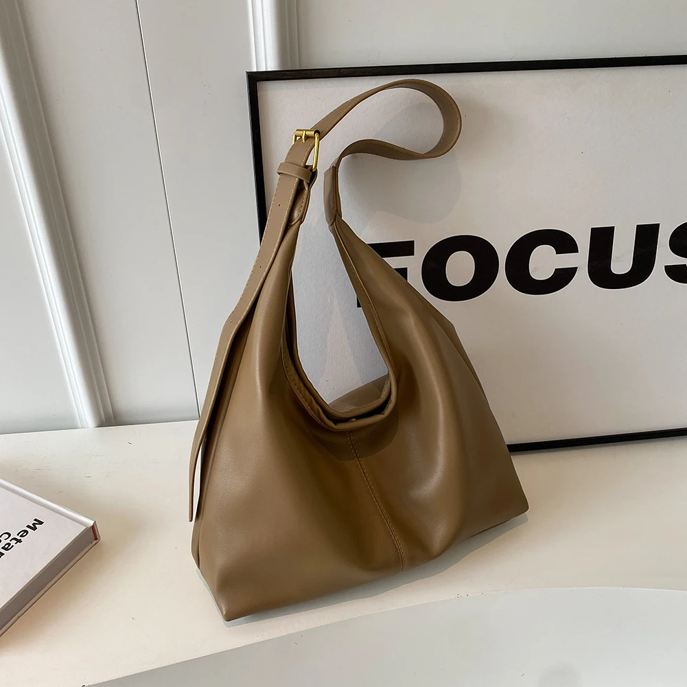 

Женская сумка через плечо из искусственной кожи с регулируемым ремешком, сумка-хобо с напуском, большая сумка с магнитной застежкой, дорожная сумка для поездок на работу