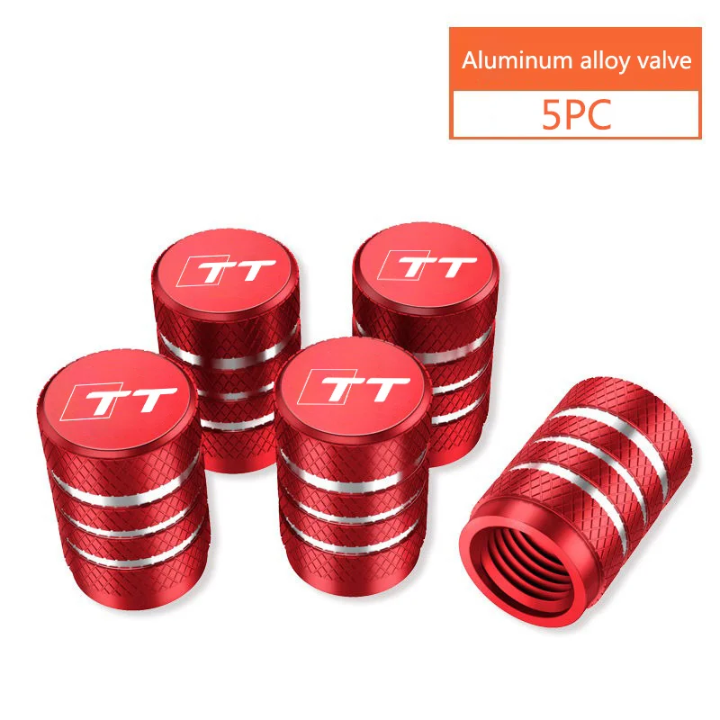 5PCS High Quality Car Automobile Wheel Tire Valve Cap Airdust Cover Accessories for Audi TT TTS TTRS 8J 8n 8s Mk1 2 3 SLine Logo