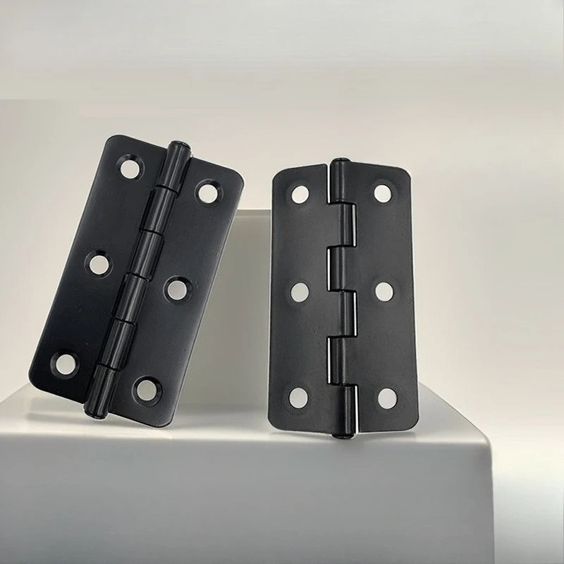 

2Pcs 3 Inch Black Iron Butt Hinge for Mobile Toilet Door Toy Box Furniture Hardware
