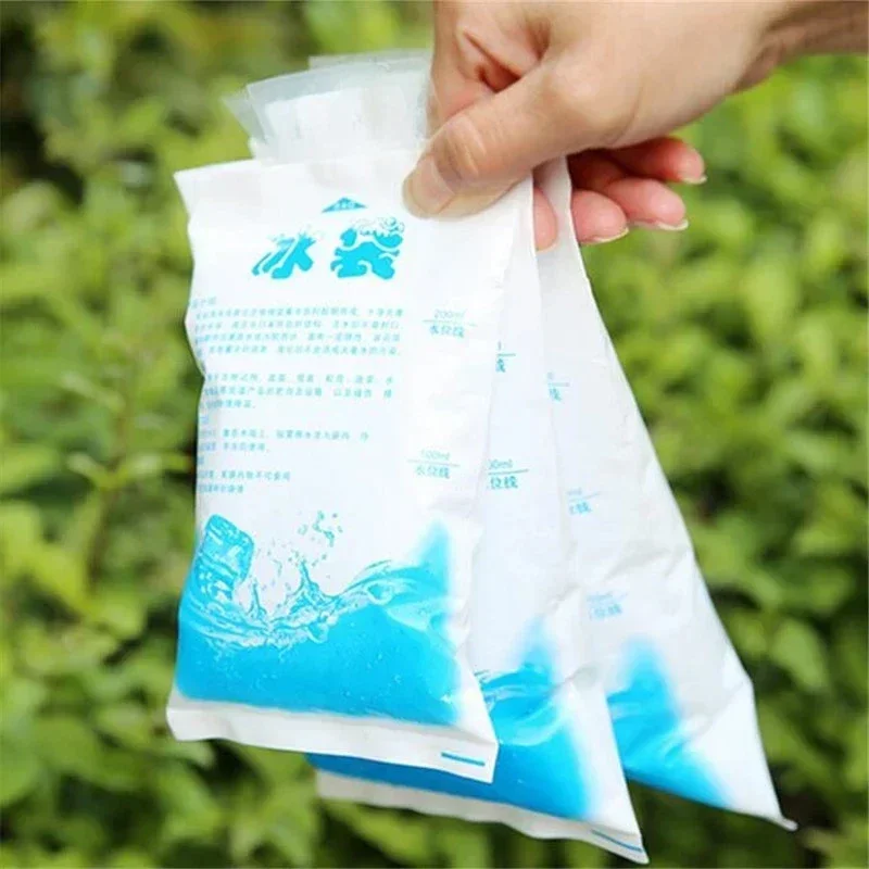 1PCS Reusable Ice Bag Water Injection Icing Cooler Bag Pain Cold Compress Drinks Refrigerate Food Keep Fresh Gel Dry Ice Pack