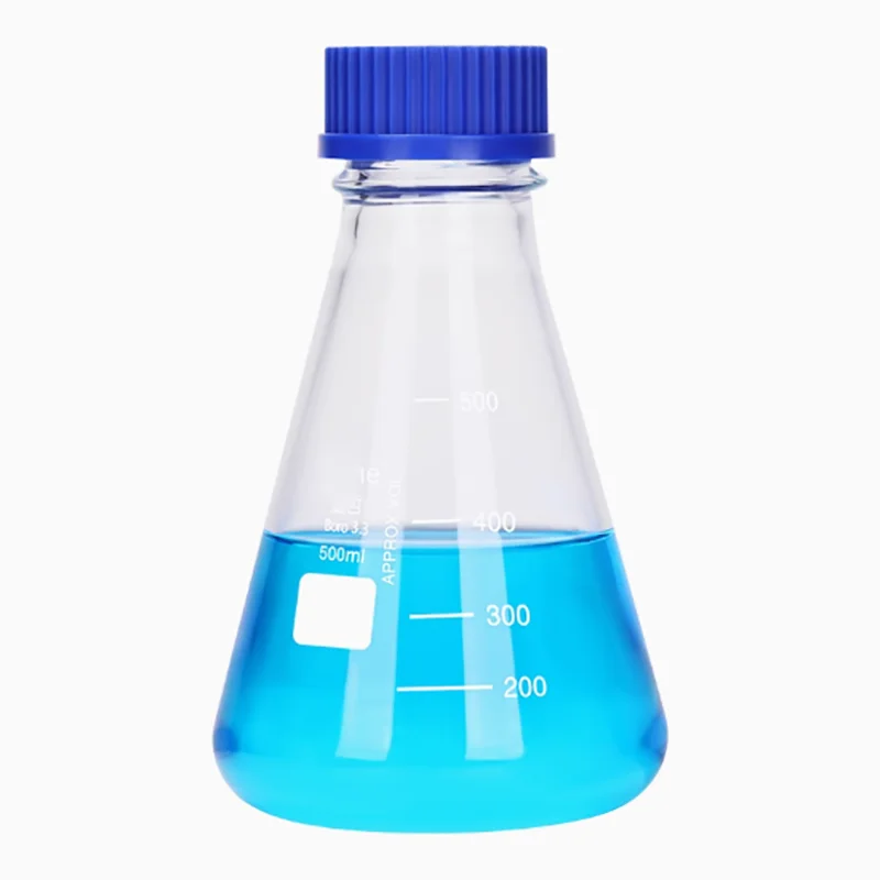 Threaded tapered Erlenmeyer flask graduated bottle high borosilicate high temperature resistant 100 150 250 500 1000 2000 3000ml