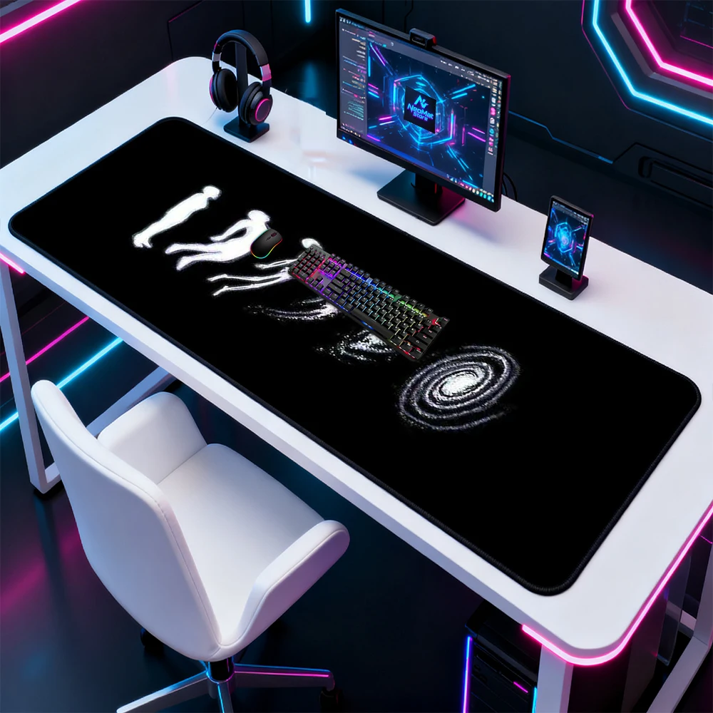 Gaming Mouse Pad Abstract Design 120x60 Rubber Nonslip Gamer Mat Cosmic Office Keyboard 180x60cm Evolution 1400x600 Desk Mats