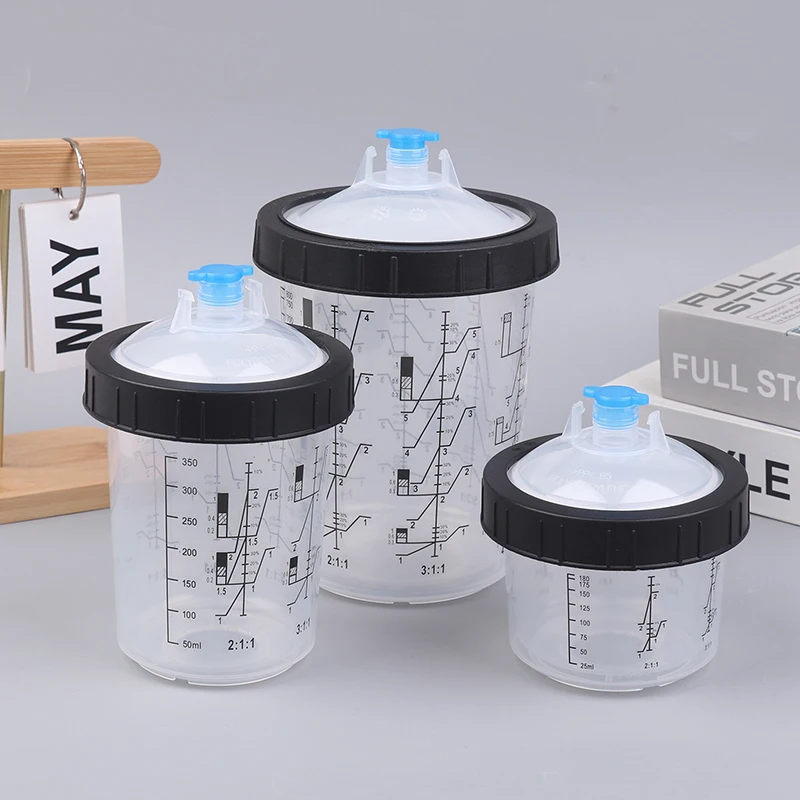 1Pc Paint Spray Cup 180/350/800ml Plastic Paint Mixing Cup Disposable Paint Cup Spray Pot Type Quick Cup