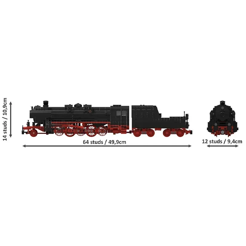 MOC-79208 Classic Cargo Transport Steam Locomotive Building Block Model • 1217 Parts Boy Birthday Building Block Toy Gift