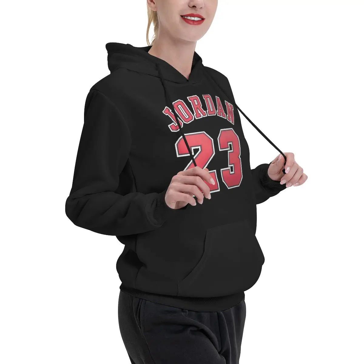 Flying Michaeler And Jordans Chicago 23 Stars Bulls Couples Plus Velvet Hooded Sweater Casual Graphic Hooded rope pullover