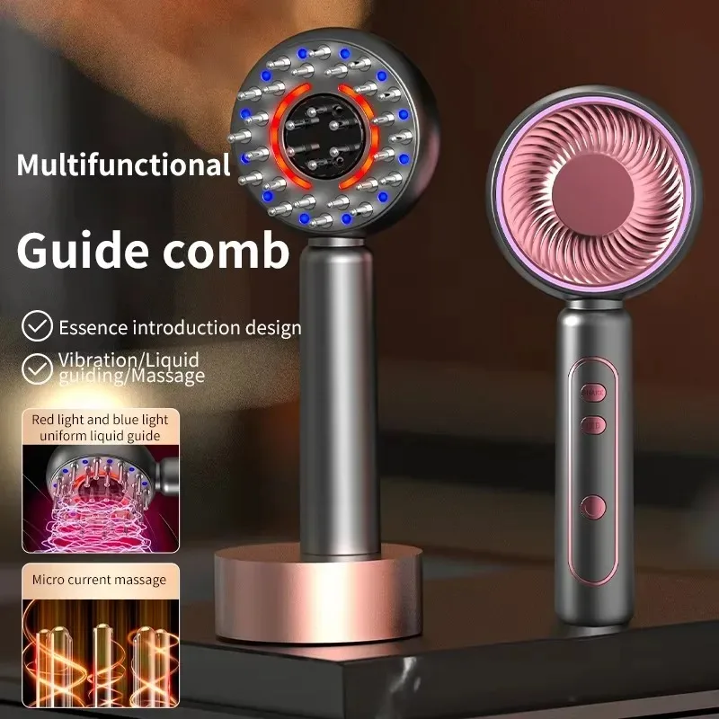 Electric Hair Regrowth Brush with Infrared Light Machine Acupoint Scalp Massage Anti-Hair Loss Exercise Hair Scrubber Combs