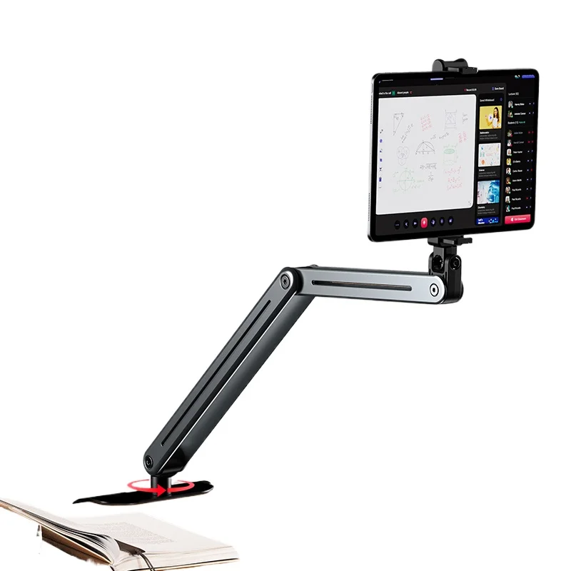 

Metal double mobile phone holder, crevice-type lazy tablet bracket, no-clip bedside iPad support