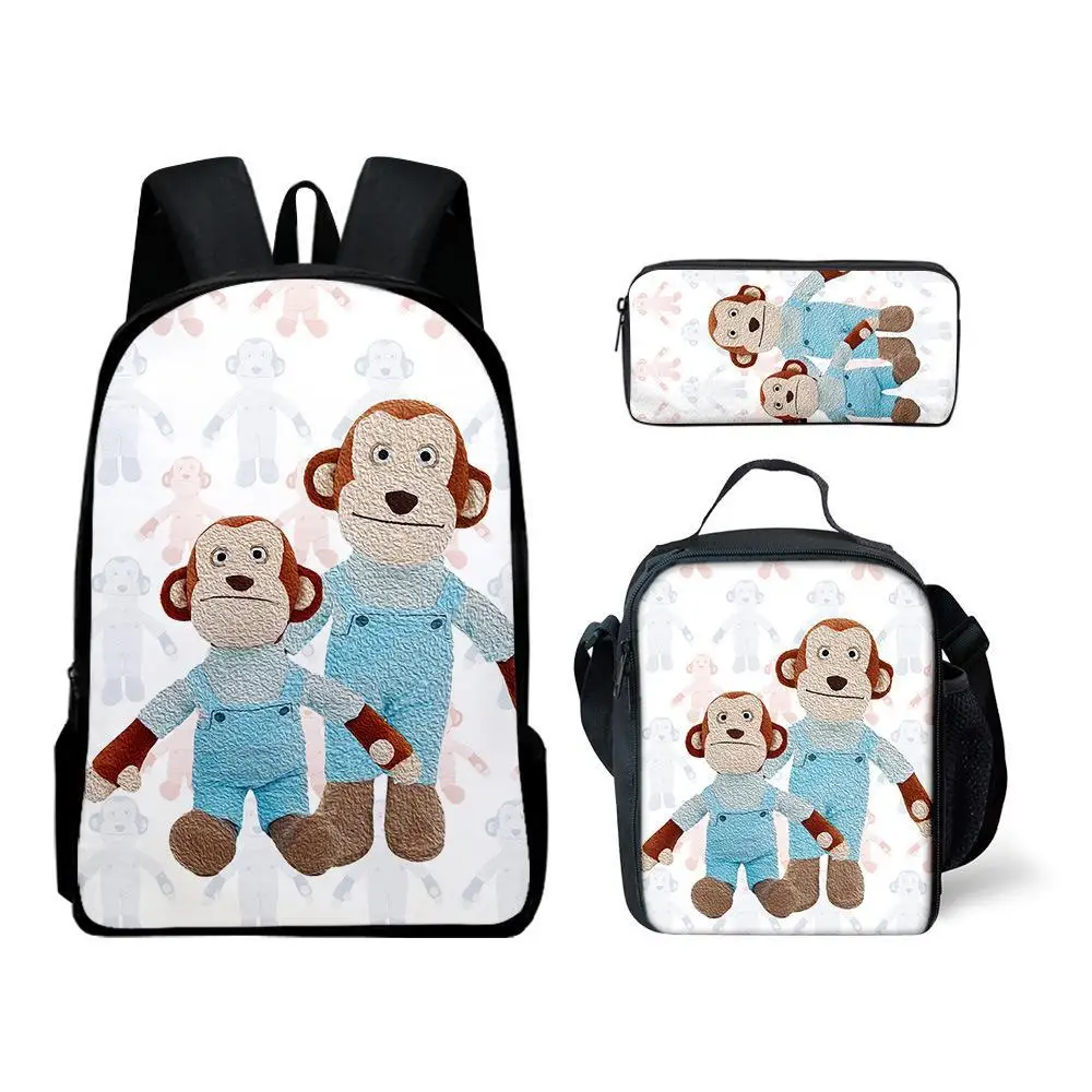 Fashion Youthful Amanda the Adventurer 3D Print 3pcs/Set Student Travel bags Laptop Daypack Backpack Lunch Bag Pencil Case