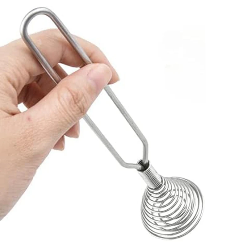 1 PCS Spring Coil Whisk Wire Whip-Cream Egg Beater Gravy-Cream Hand Mixer Silver Stainless Steel For Mixing