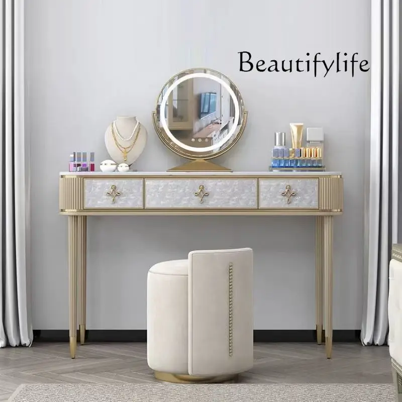 American Cream Shell Household Minimalist Solid Wood Dressing Table