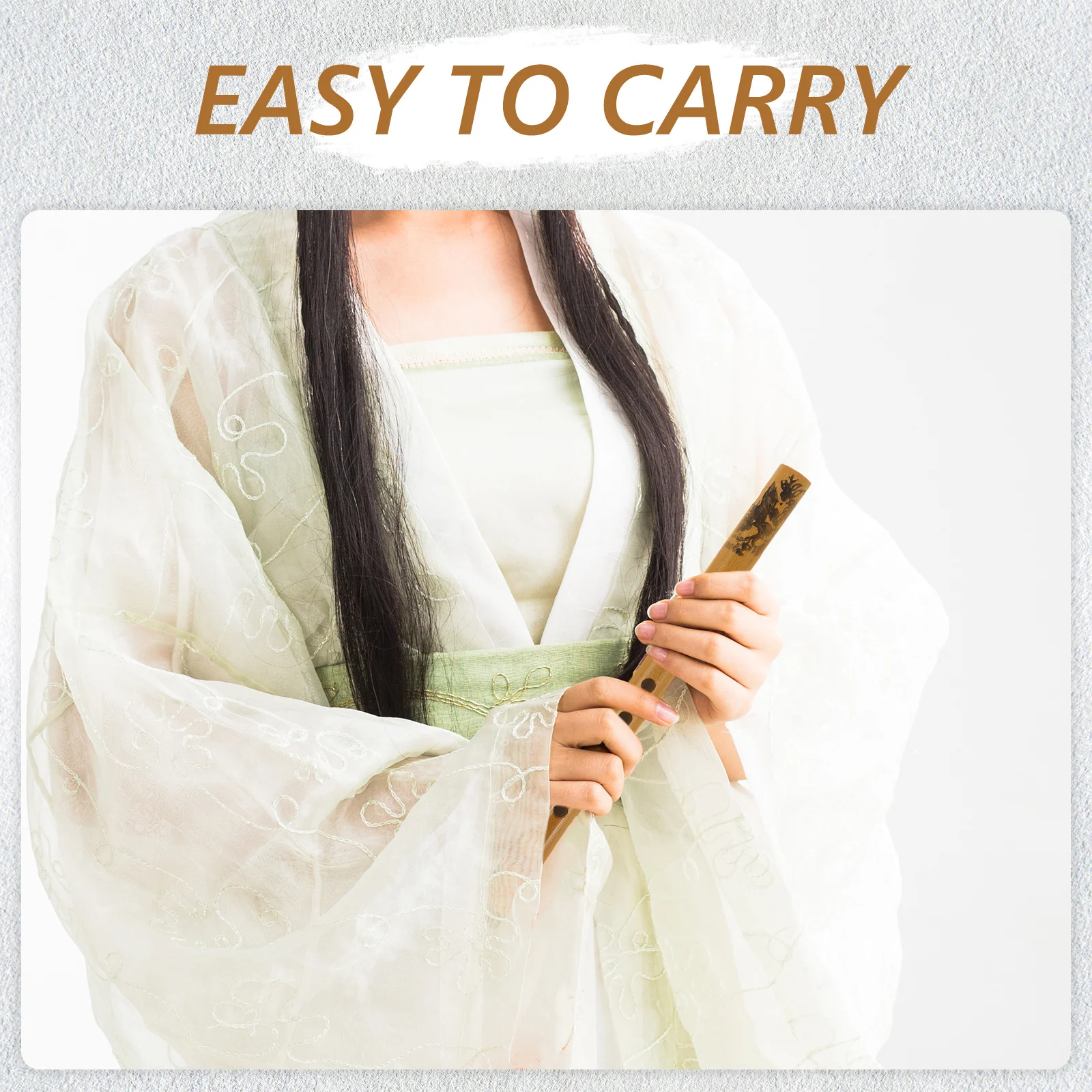 

Portable Bamboo Flute Six Hole Vertical Chinese Clarinet Student Wind Instrument for Practice Performance Wind Instrument