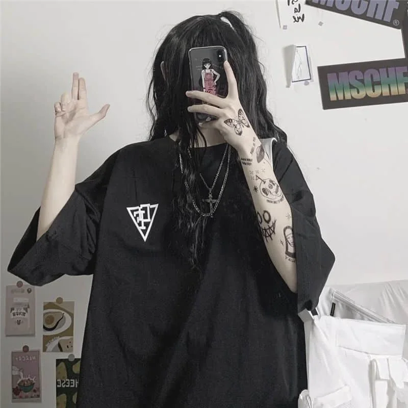 

Juspinice White Female Black Cool Tshirt Girls White Women Ladies Summer Streetwear Girls Printed woman tshirts y2k aesthetic