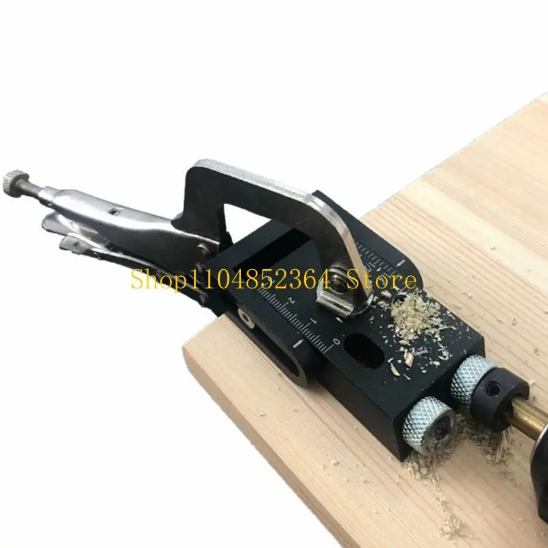 652F Pocket Hole Jig Drill Guide Oblique Hole Locator 15 Degree Drill High Abrasion Resistance Aluminum Alloy