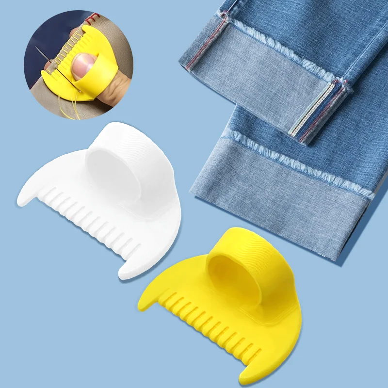 1-5 قطعة Diy بها بنفسك اليد الخياطة الإيدز اليد الخياطة المعونة الخياطة كشتبان إصبع حامي أدوات خياطة سهلة للمبتدئين وكبار السن الخياطة