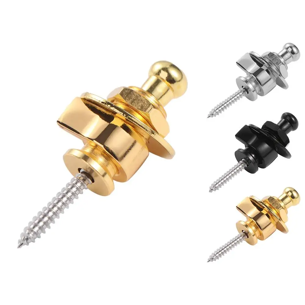 

Alloy Electric Guitar Strap Locks Round Head Straplock Skidproof Round Head Straplocks Bass Pins Black Guitar Strap Button