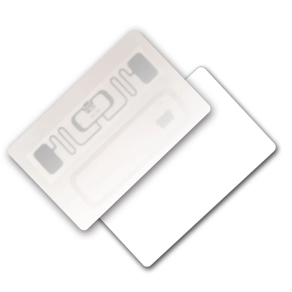 UHF HF Blank Card NXP UCODE9 FM1108 Chip PVC Material 915Mhz+13.56Mhz UHF HF White Card High Sensitivity RFID NFC