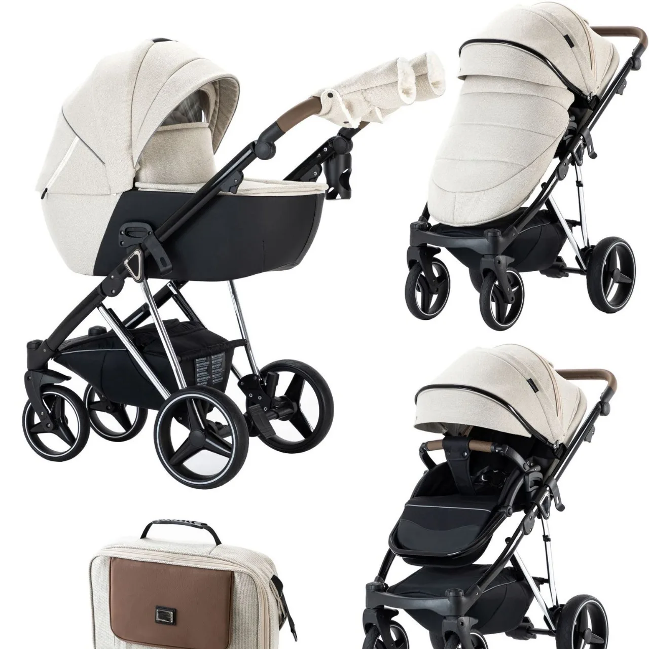 

Коляска-трансформер 2-в-1 с высоким положением сиденья, безопасная, с функцией лежания, складная, для новорожденных