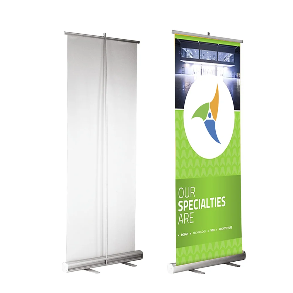 

【Hot】JUTU 33"x79" Aluminum Retractable Roll up Retractable Roll up Banner Stand Conference Display Trade Show Promotion Sign