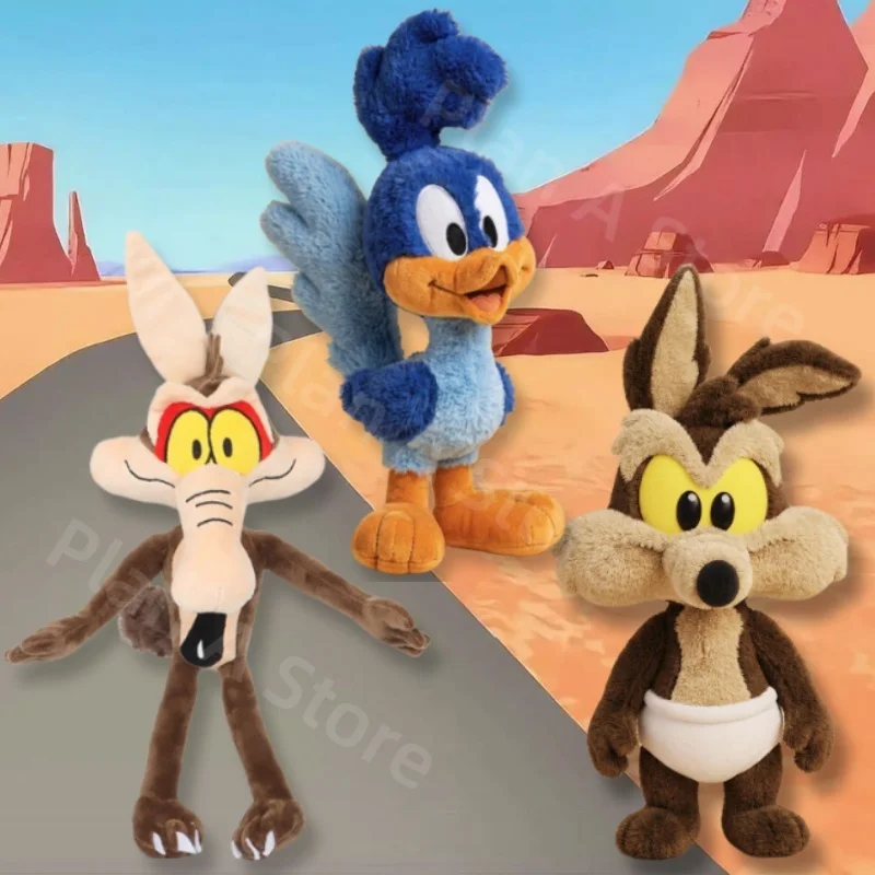 Peluche de Wile E. Coyote, personaje de anime, peluche de Looney Tunes, BB Road Runner, pájaro Geococcyx Californianus, muñeco de peluche, juguete, regalo para fans.