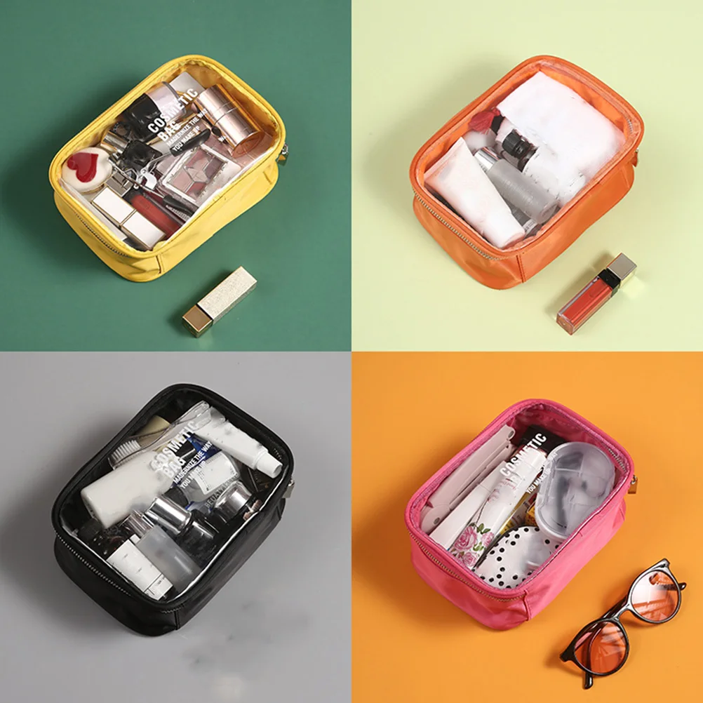 

1pc Waterproof Makeup Bag Large Capacity Travel Storage -Friendly Handbag Toiletry Organizer Chic Yellow
