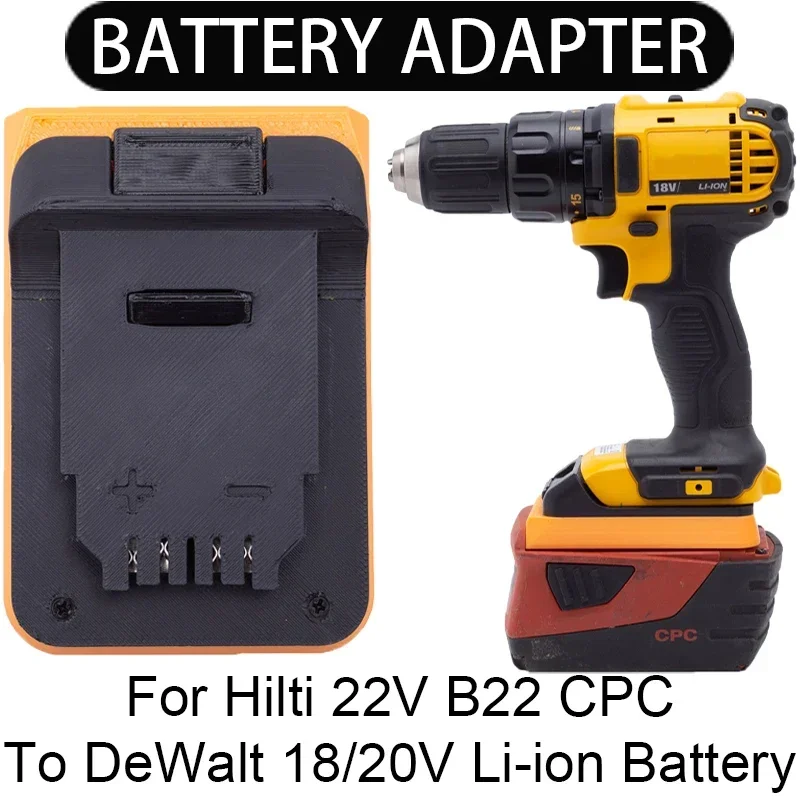 

Battery adapter/converter for DeWalt 18/20V Li-ion tools to Hilti 22V B22 CPC Li-ion battery adapter Power Tool Accessories