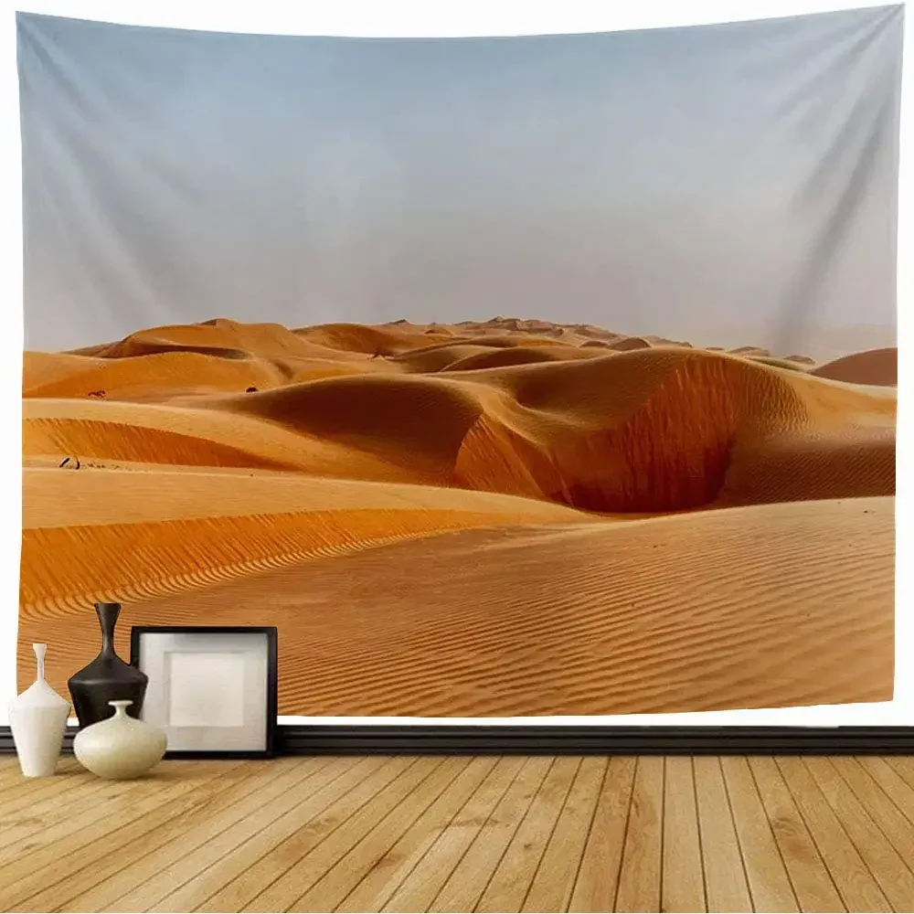 Dune Sunrise Tapestry Sahara Desert Dunes Tapestry Nature Outdoor Scenery Tapestry Wall Hanging Decor for Bedroom Living Room