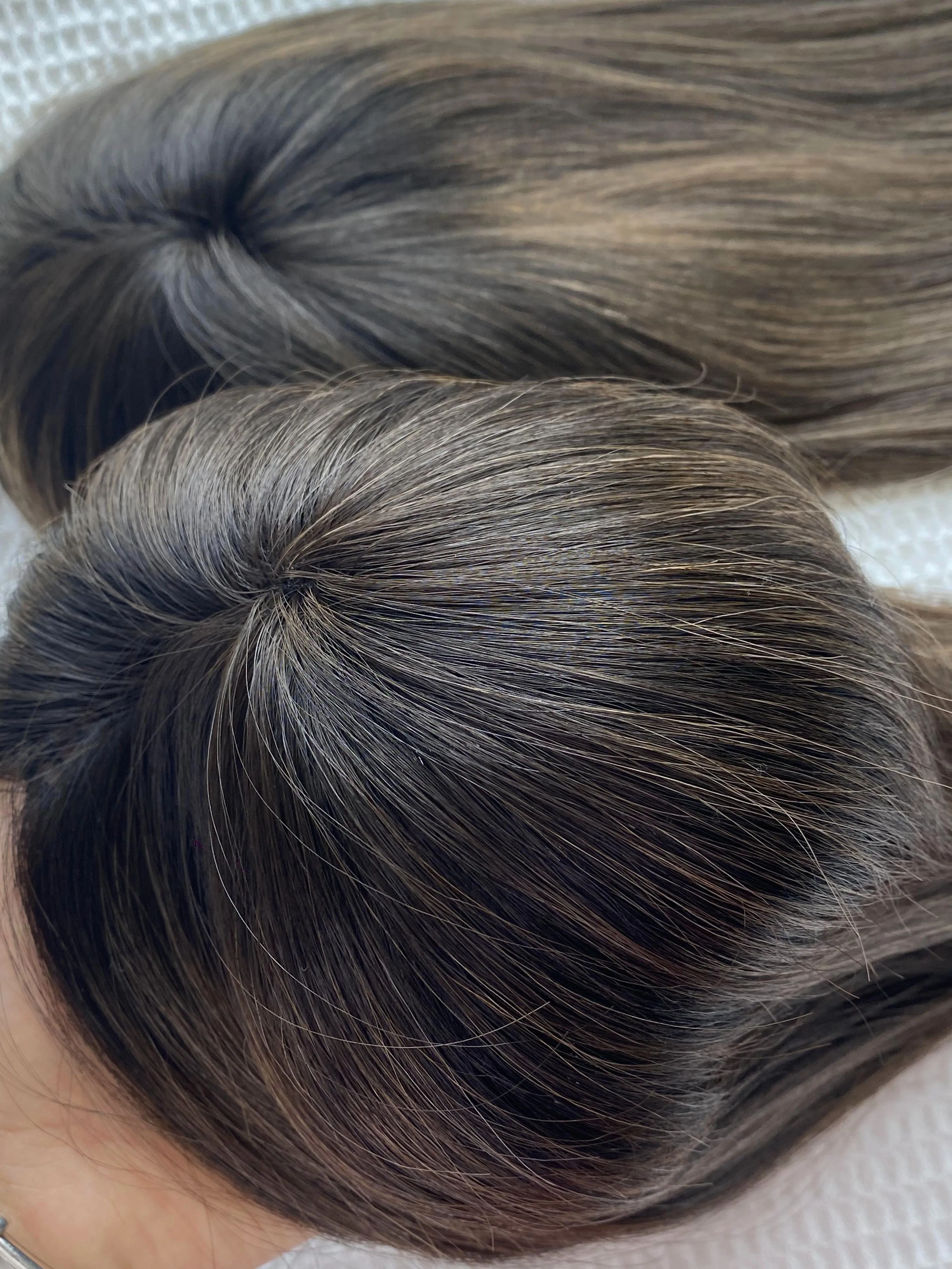 2025 Hot Selling 100 Full Handtied Fishnet Topper Hairpiece Replacement Fish Net Base Topper Toupee For Women