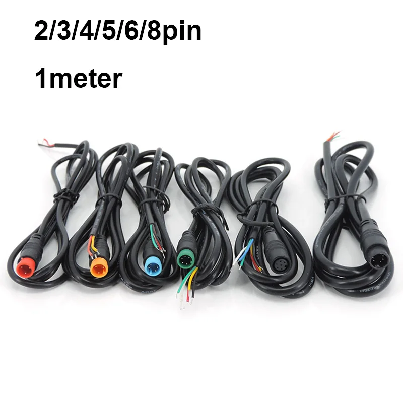 M8 waterproof 2 3 4 5 6 8 Pin Electric Bicycle Joint Plug male female Connector eblike Scooter Brake 1m Cable Signal Sensor